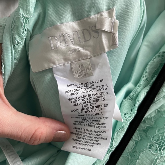 David’s Bridal bridesmaid dress in mint - Picture 2 of 3